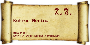 Kehrer Norina névjegykártya