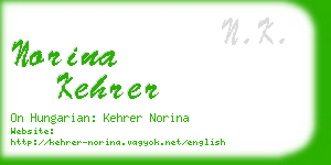 norina kehrer business card